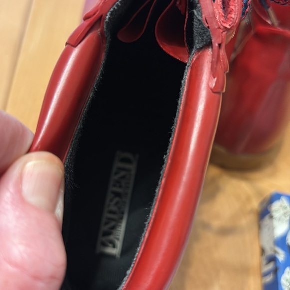 Vintage Lands End red rubber hiking rain boots.  Lace up.  Size 8 - Picture 7 of 7